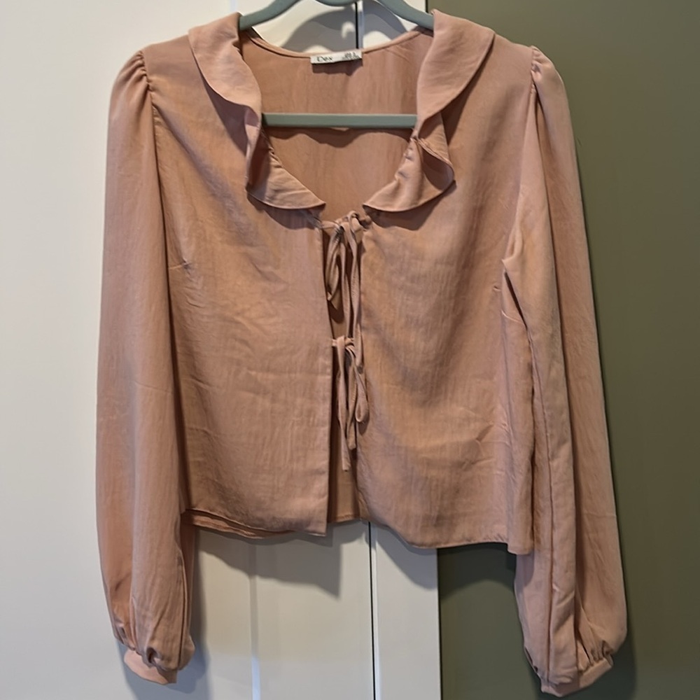 Dex Ruffle Tie Front Blouse - Picture 6 of 14